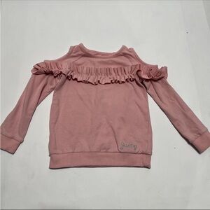 Juicy Couture Girls Cold Shoulder Ruffle Long Sleeve Sweatshirt Pink Size 8/10